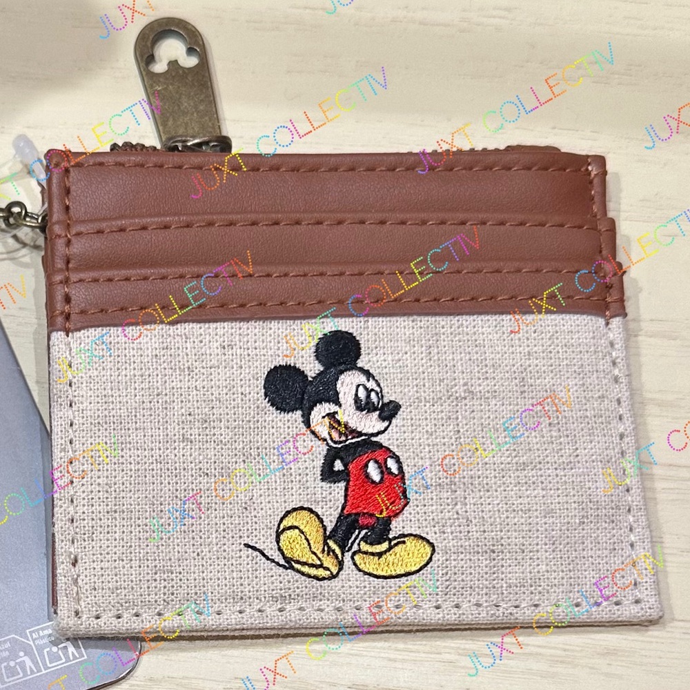 Disney Parks Disneyland Mickey Mouse Canvas Zip Cardholder